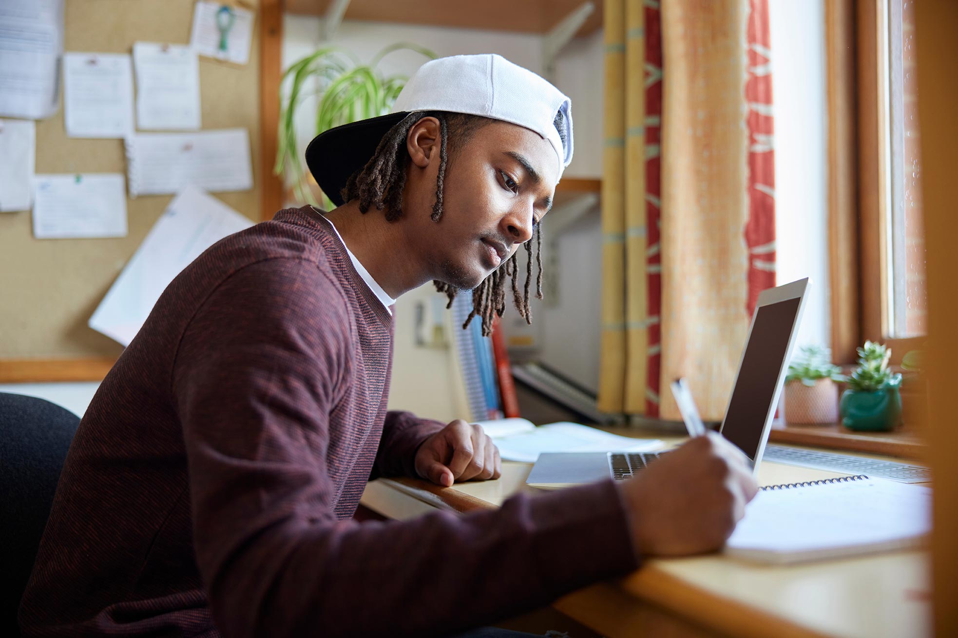 student studying